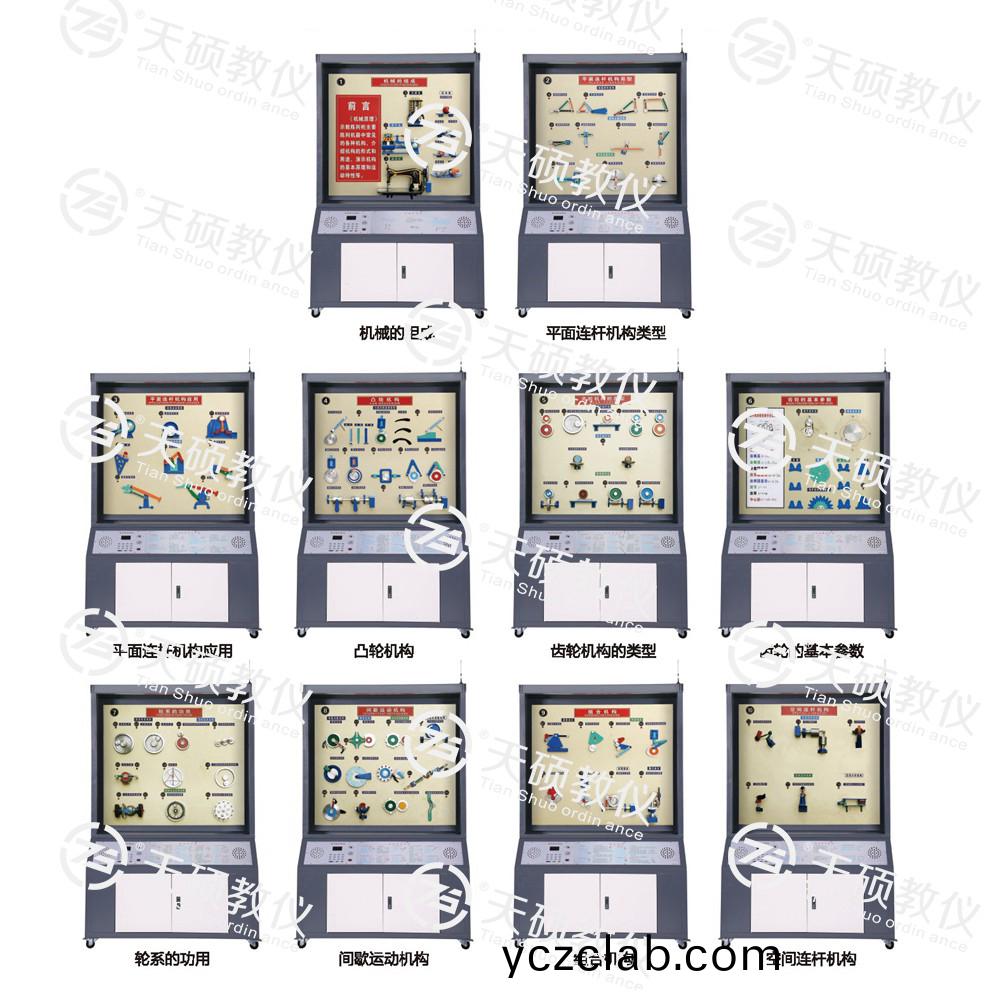 TSSMT-1型(xing) 機械原理(li)陳(chen)列櫃(gui)（10箇分櫃(gui)，帶(dai)智能(neng)語(yu)音(yin)講(jiang)解(jie)）
